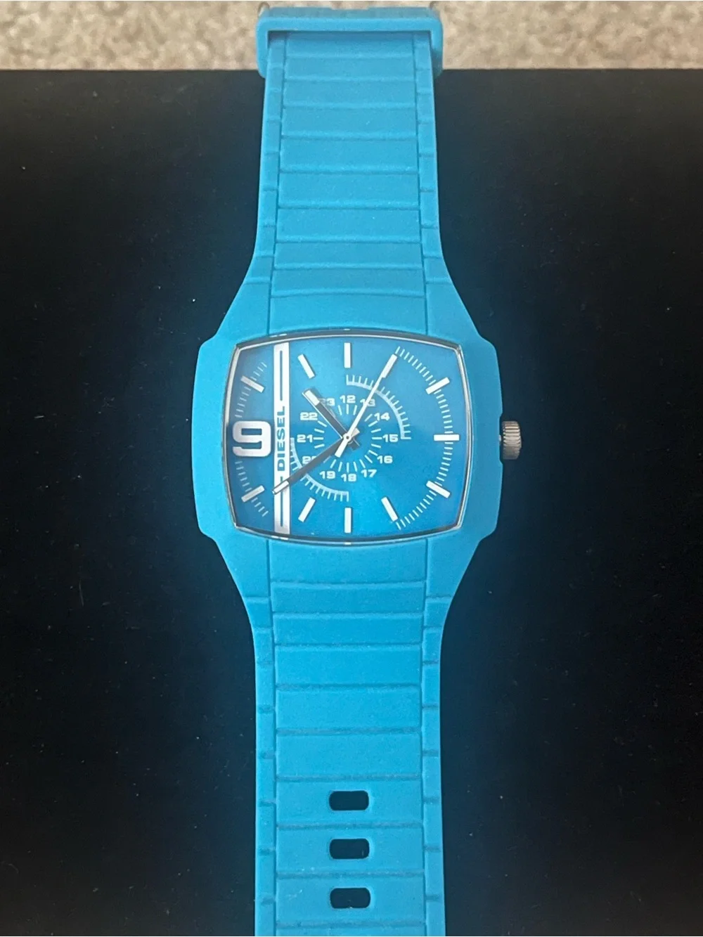 Diesel Bright Blue Silicone Strap Watch